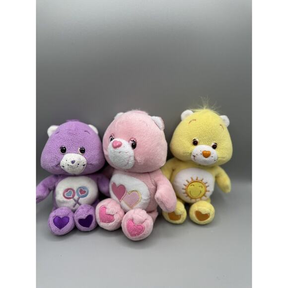 Care Bear Plush Lot of 3 Funshine, Share Love a Lot 8in. Stuffed Animals Vintage - Picture 7 of 7